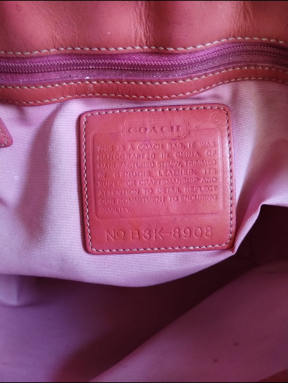 Coach Cabana Straw Woven Style #8908 In Pink Ombre Wash Tote Bag - Picture 12 of 12